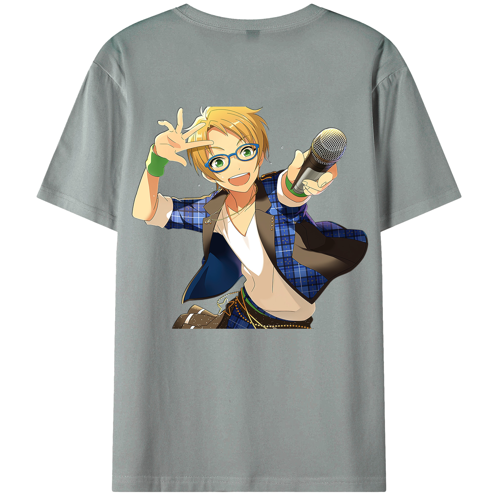（画像用） あんさんぶるスターズ! Ensemble Stars 綿100％ メンズ半袖Tシャツ（バックプリント） 通気性